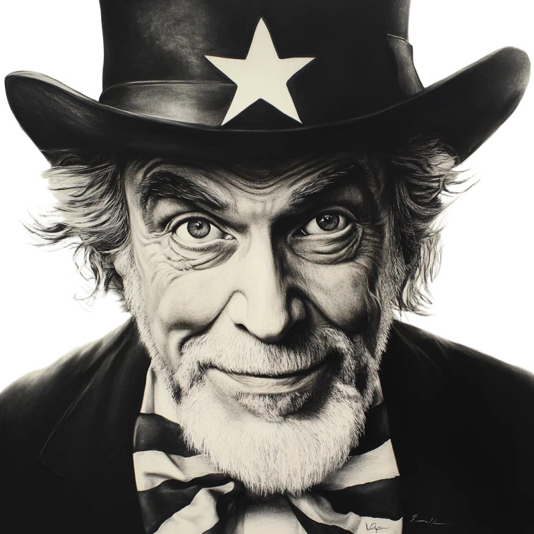 Uncle Sam Portrait V3 Vinyl Car Decal Sticker – Waterproof & UV-Resistant 8"