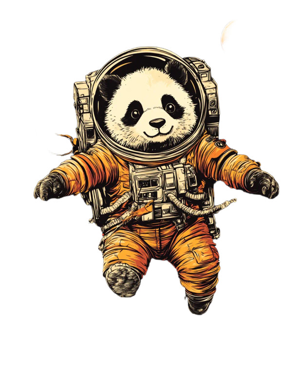 Astronaut Panda Vinyl Car Decal Sticker – Waterproof & UV-Resistant 8"