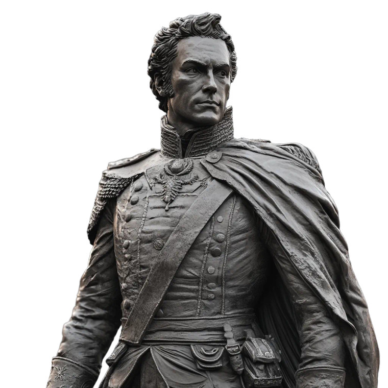 Simon Bolivar Statue Vinyl Car Decal Sticker – Waterproof & UV-Resistant 8"
