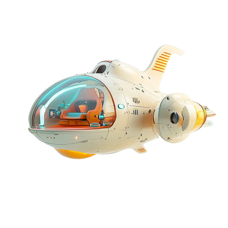 Whimsical Spacecraft Vinyl Car Decal Sticker – Waterproof & UV-Resistant 8"