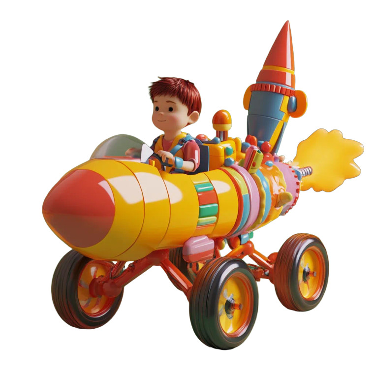 Candy Rocket Child Vinyl Car Decal Sticker – Waterproof & UV-Resistant 8"