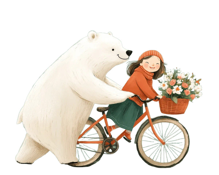 Polar Bear Bicycle Ride V4 Vinyl Car Decal Sticker – Waterproof & UV-Resistant 8"