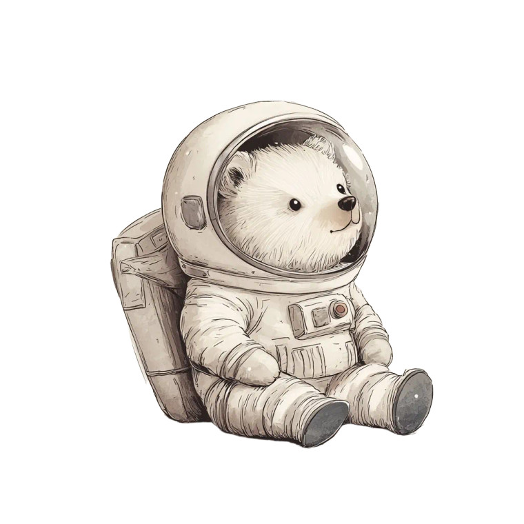 Astronaut Bear V3 Vinyl Car Decal Sticker – Waterproof & UV-Resistant 8"