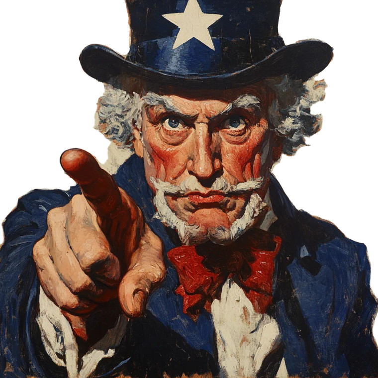 Uncle Sam Poster V4 Vinyl Car Decal Sticker – Waterproof & UV-Resistant 8"