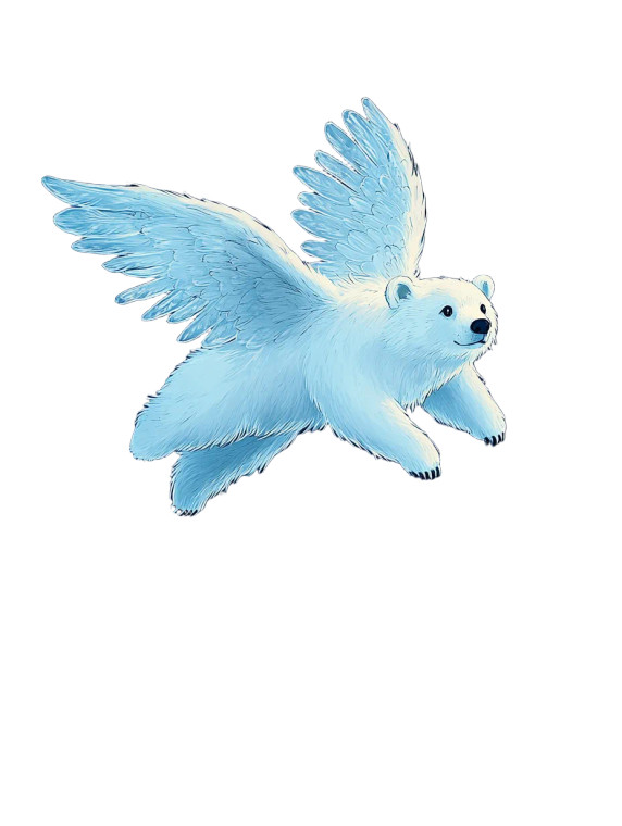 Winged Celestial Bear Vinyl Car Decal Sticker – Waterproof & UV-Resistant 8"