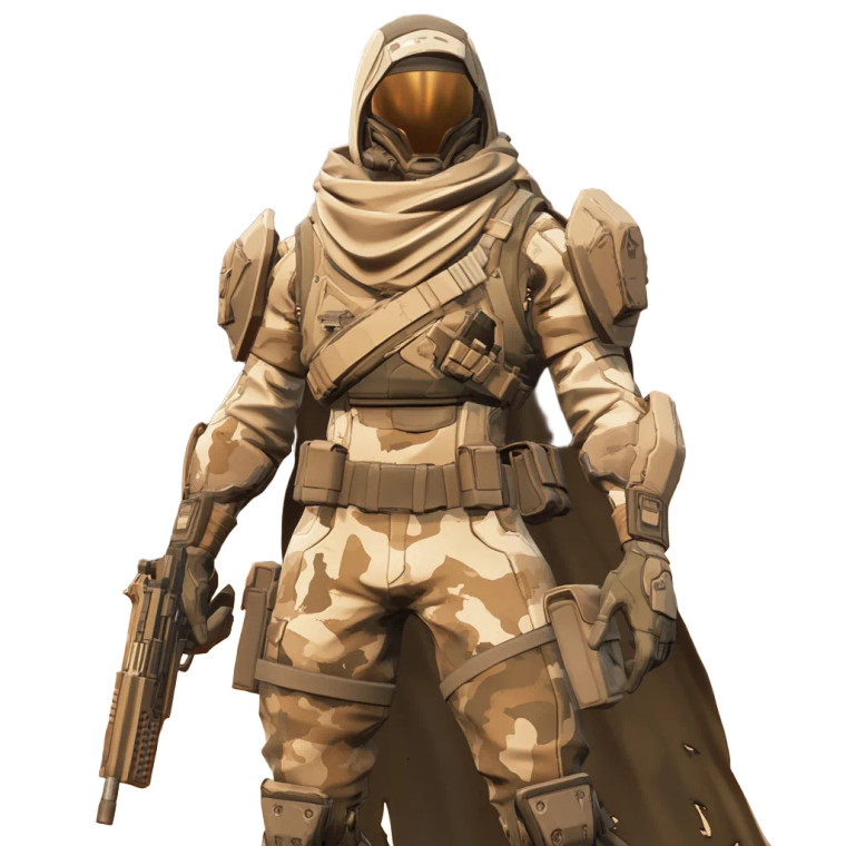 Desert Soldier Character Vinyl Car Decal Sticker – Waterproof & UV-Resistant 8"
