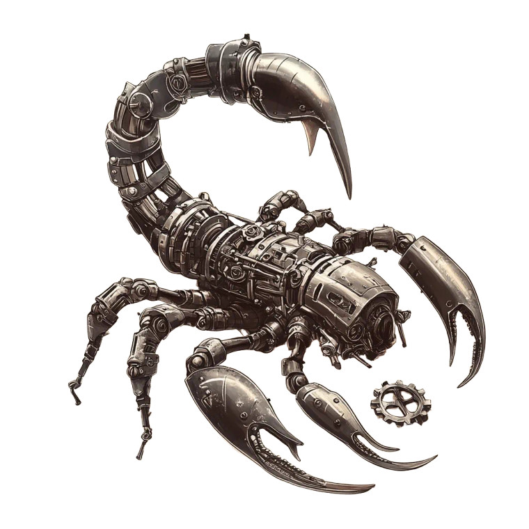 Biomechanical Scorpion Vinyl Car Decal Sticker – Waterproof & UV-Resistant 8"