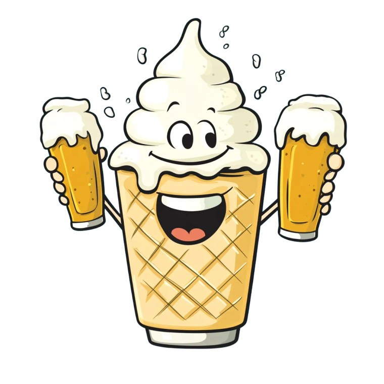 Cartoon Ice Cream Beer Vinyl Car Decal Sticker – Waterproof & UV-Resistant 8"