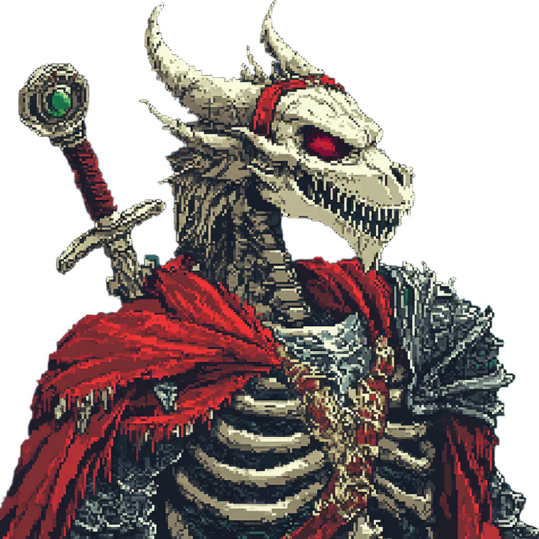 Dragon King Skeleton Vinyl Car Decal Sticker – Waterproof & UV-Resistant 8"
