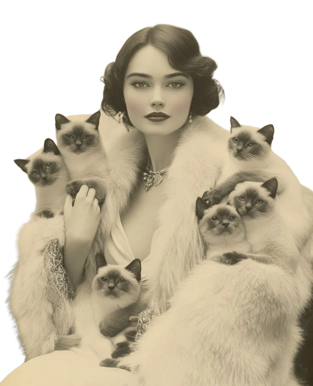 Elegant Woman With Cats Vinyl Car Decal Sticker – Waterproof & UV-Resistant 8"