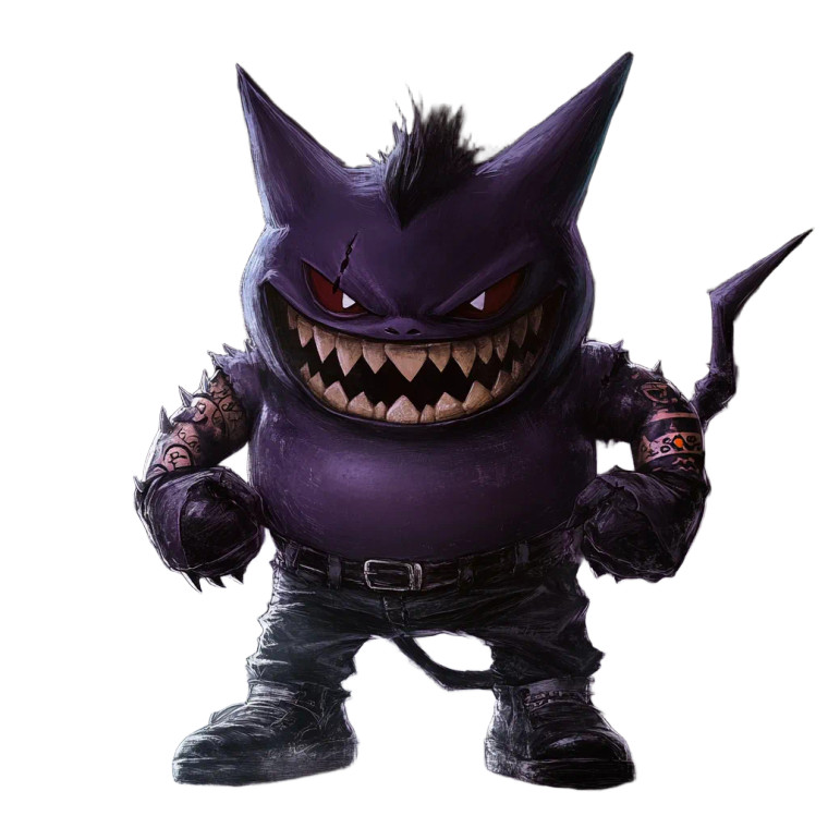 Tattooed Gengar Vinyl Car Decal Sticker – Waterproof & UV-Resistant 8"