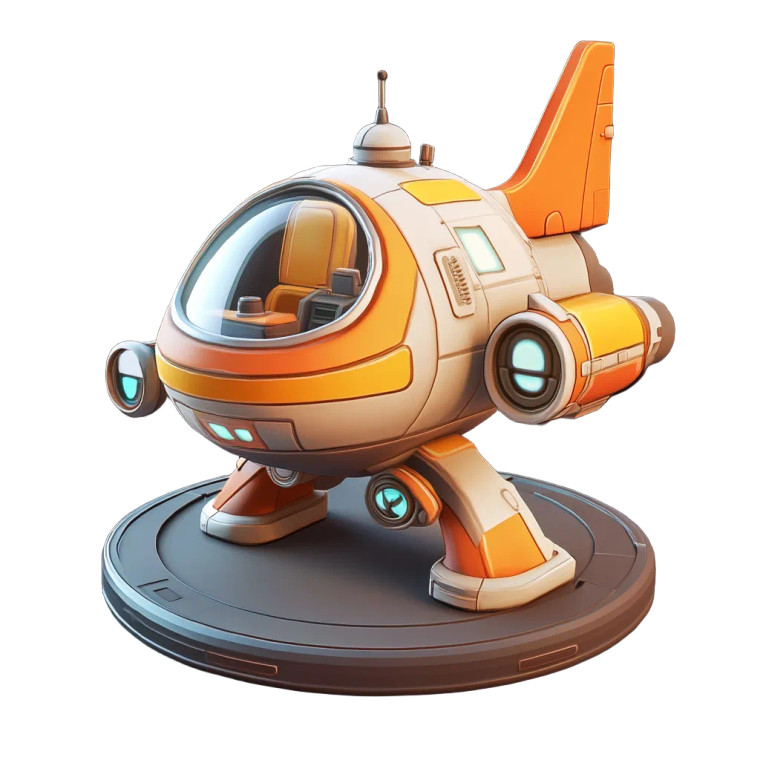 Cute Cartoony Spaceship Vinyl Car Decal Sticker – Waterproof & UV-Resistant 8"