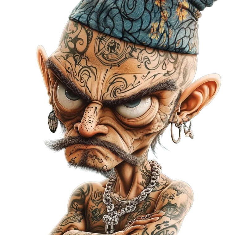 Cartoon Tattoo Artist Vinyl Car Decal Sticker – Waterproof & UV-Resistant 8"