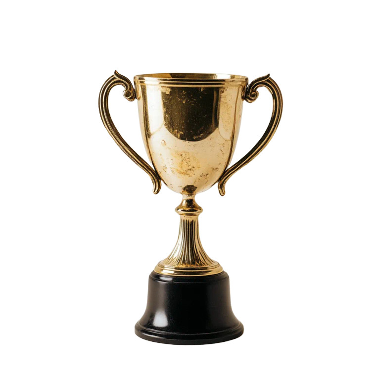 Isolated Trophy Vinyl Car Decal Sticker – Waterproof & UV-Resistant 8"