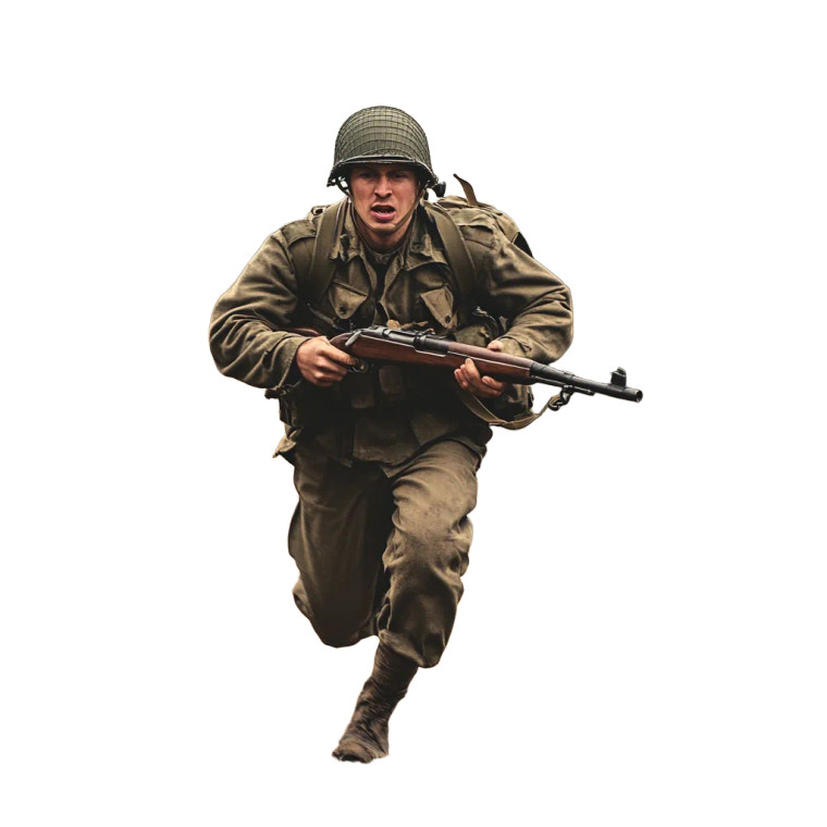 Ww2 Soldier Running Vinyl Car Decal Sticker – Waterproof & UV-Resistant 8"