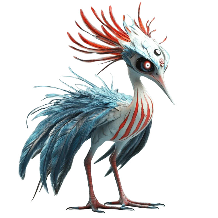 Fantasy Chibi Crane Vinyl Car Decal Sticker – Waterproof & UV-Resistant 8"