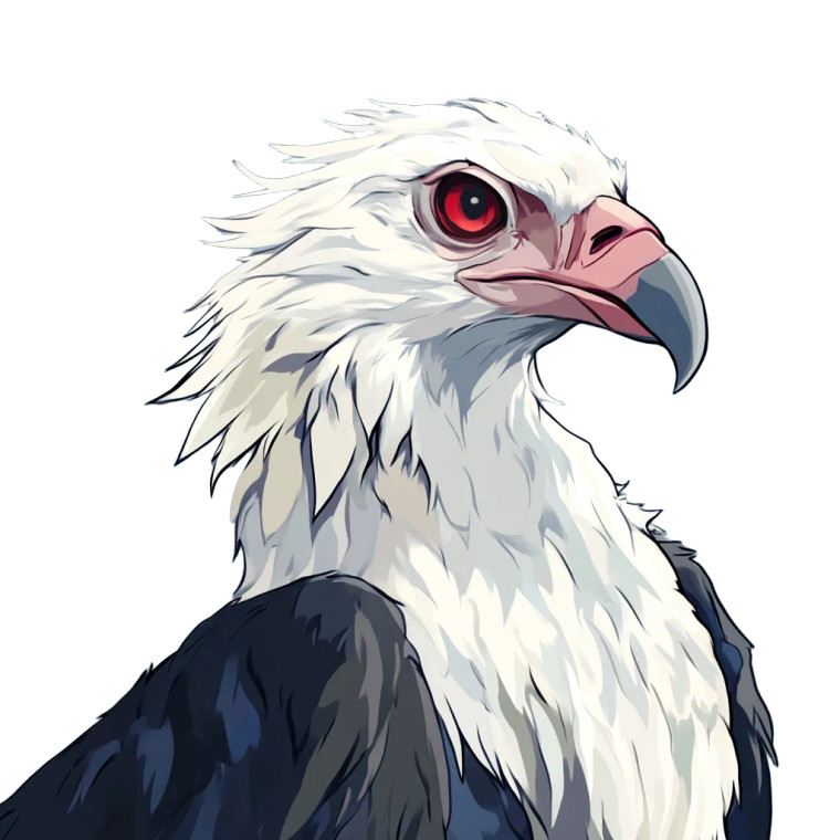 White Vulture Fursona Vinyl Car Decal Sticker – Waterproof & UV-Resistant 8"