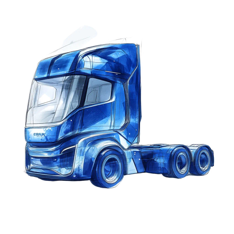 Eco-Friendly Blue Truck Vinyl Car Decal Sticker – Waterproof & UV-Resistant 8"