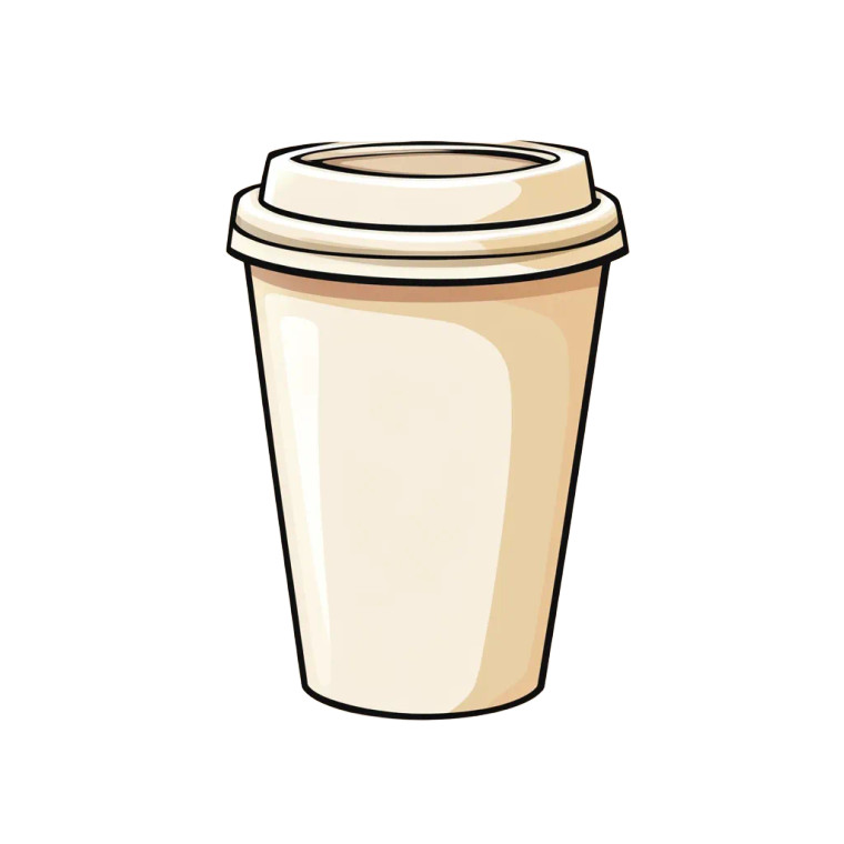 Cartoon Coffee Cup V2 Vinyl Car Decal Sticker – Waterproof & UV-Resistant 8"