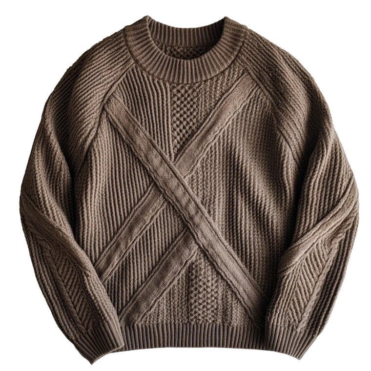 Brown Knit Sweater Vinyl Car Decal Sticker – Waterproof & UV-Resistant 8"