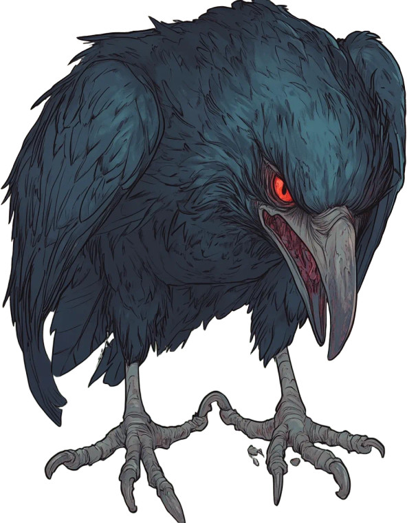 Dark Angry Crow Vinyl Car Decal Sticker – Waterproof & UV-Resistant 8"