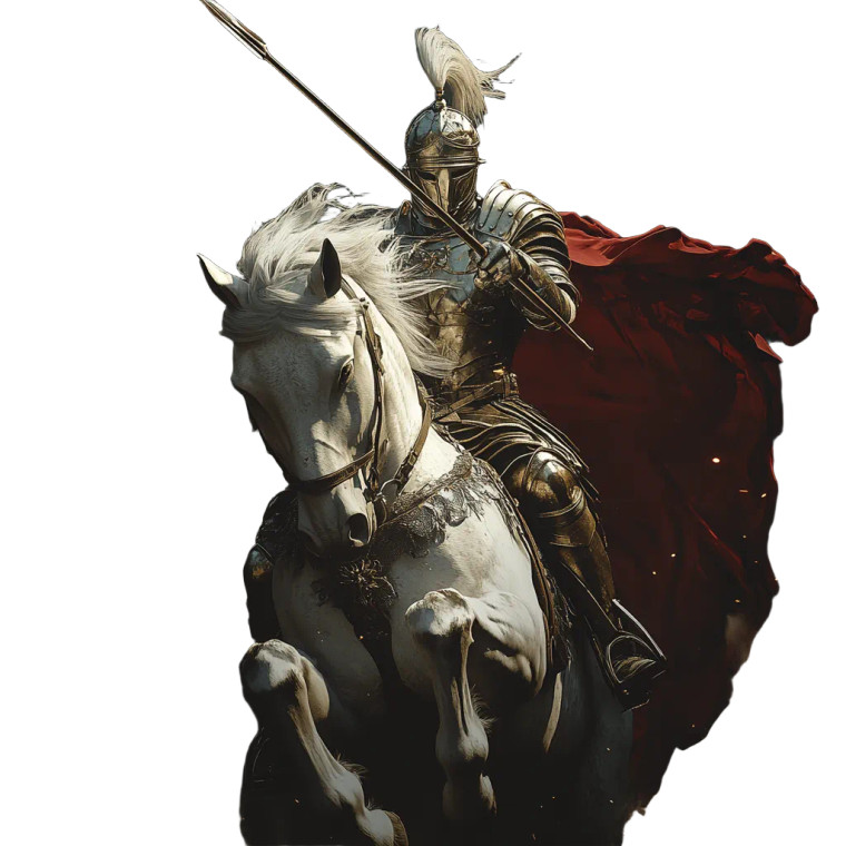 Roman Knight Charge Vinyl Car Decal Sticker – Waterproof & UV-Resistant 8"