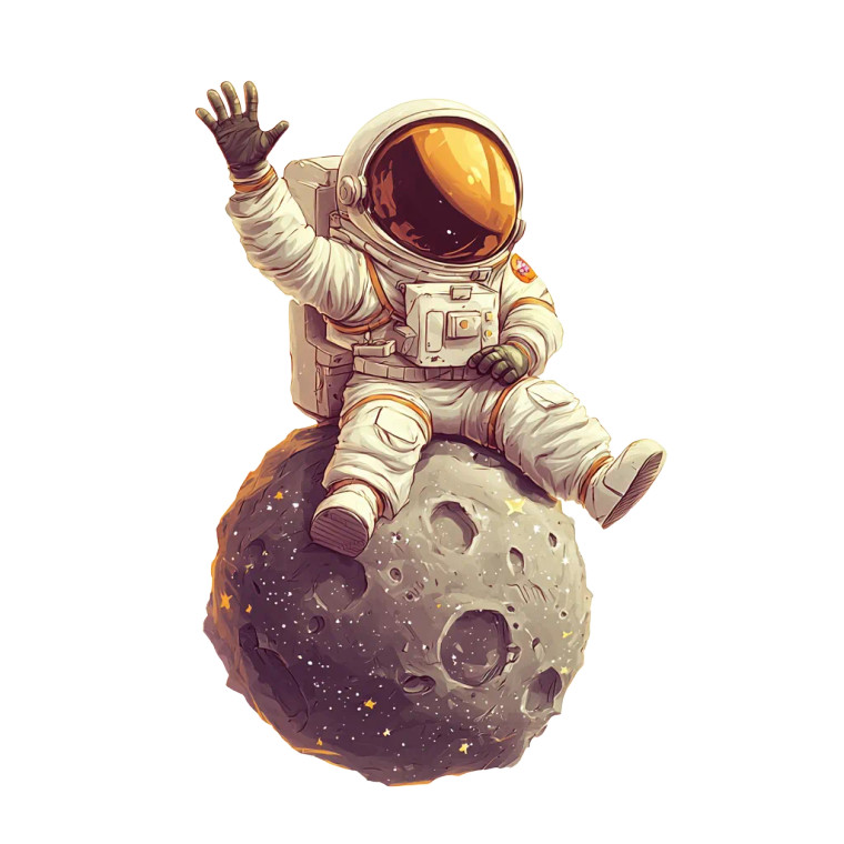 Cartoon Astronaut Comet Vinyl Car Decal Sticker – Waterproof & UV-Resistant 8"