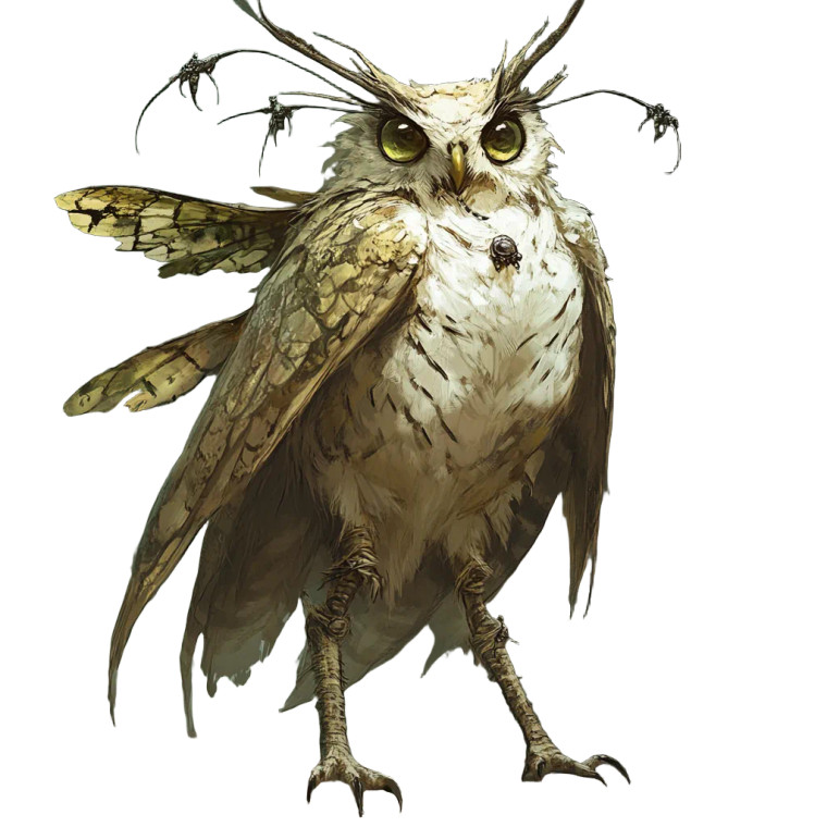 Fantasy Owl Insectoid Vinyl Car Decal Sticker – Waterproof & UV-Resistant 8"