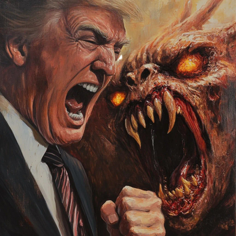 Politician Demon Roar Vinyl Car Decal Sticker – Waterproof & UV-Resistant 8"