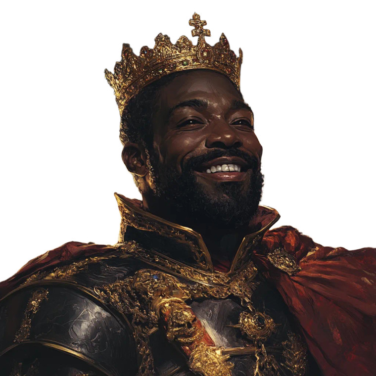 Black King Smiling Vinyl Car Decal Sticker – Waterproof & UV-Resistant 8"