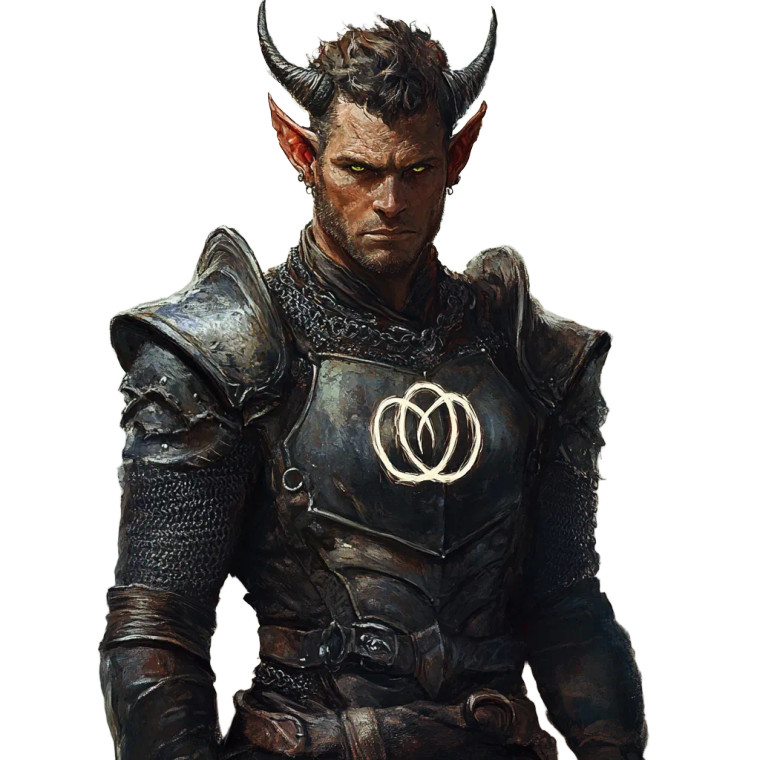 Tiefling Warrior V2 Vinyl Car Decal Sticker – Waterproof & UV-Resistant 8"