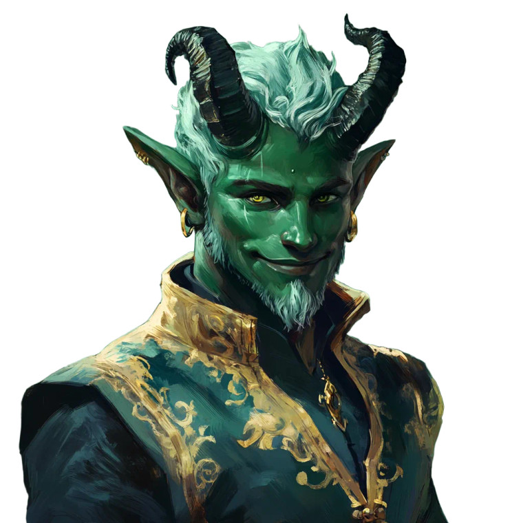 Smug Tiefling Portrait Vinyl Car Decal Sticker – Waterproof & UV-Resistant 8"