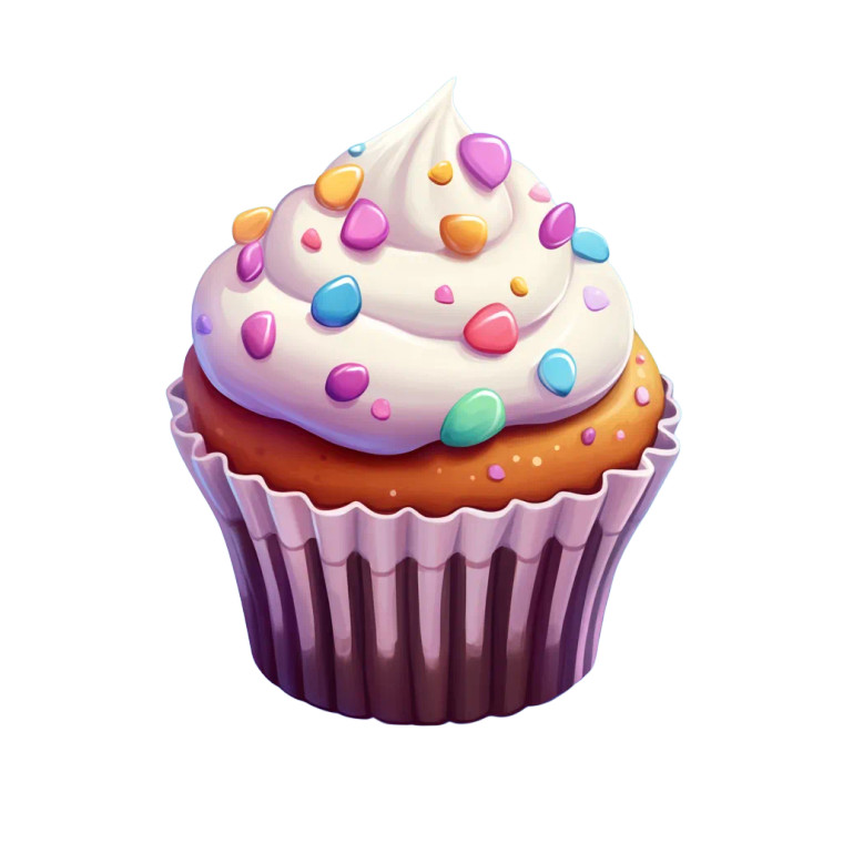 Cartoon Cupcake Vinyl Car Decal Sticker – Waterproof & UV-Resistant 8"