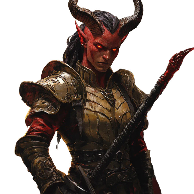 Tiefling Warrior V3 Vinyl Car Decal Sticker – Waterproof & UV-Resistant 8"