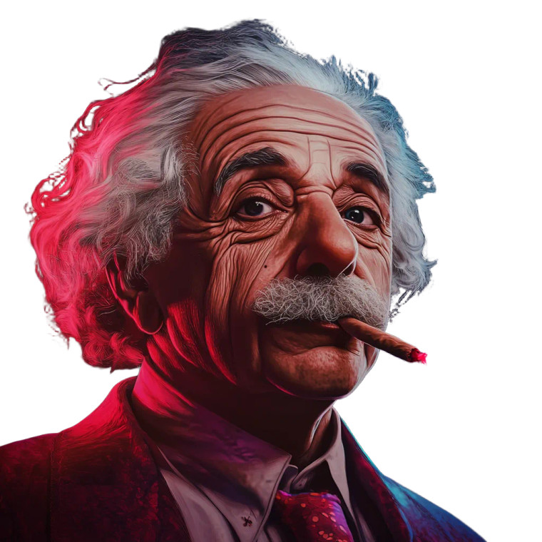 Einstein Smoking Blunt Vinyl Car Decal Sticker – Waterproof & UV-Resistant 8"
