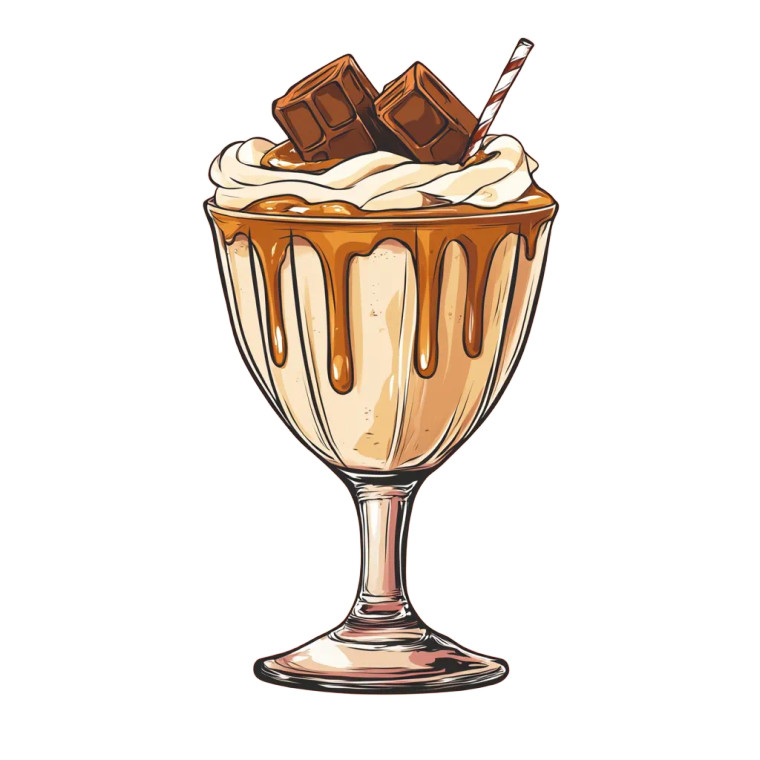 Salted Caramel Milkshake Vinyl Car Decal Sticker – Waterproof & UV-Resistant 8"