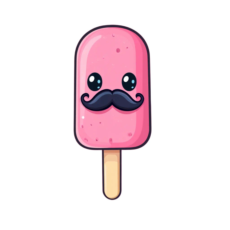 Mustachioed Popsicle Vinyl Car Decal Sticker – Waterproof & UV-Resistant 8"