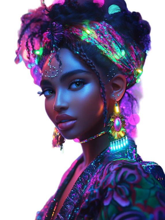 Nubian Goddess Christmas Vinyl Car Decal Sticker – Waterproof & UV-Resistant 8"