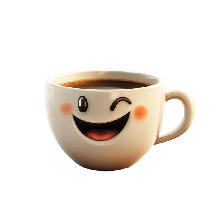 Cartoon Coffee Cup V6 Vinyl Car Decal Sticker – Waterproof & UV-Resistant 8"