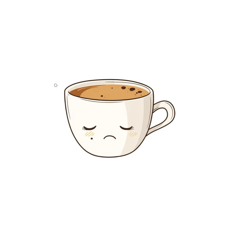 Sad Coffee Cup Vinyl Car Decal Sticker – Waterproof & UV-Resistant 8"