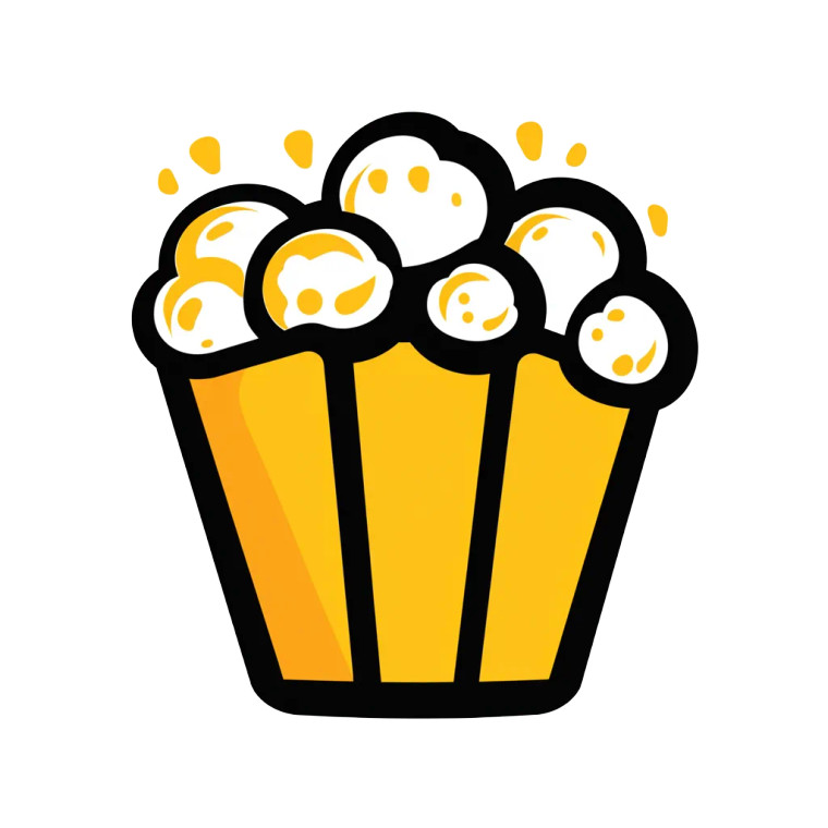 Popcorn Logo Vinyl Car Decal Sticker – Waterproof & UV-Resistant 8"