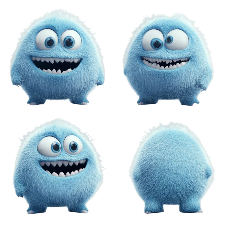 Blue Friendly Monster Vinyl Car Decal Sticker – Waterproof & UV-Resistant 8"