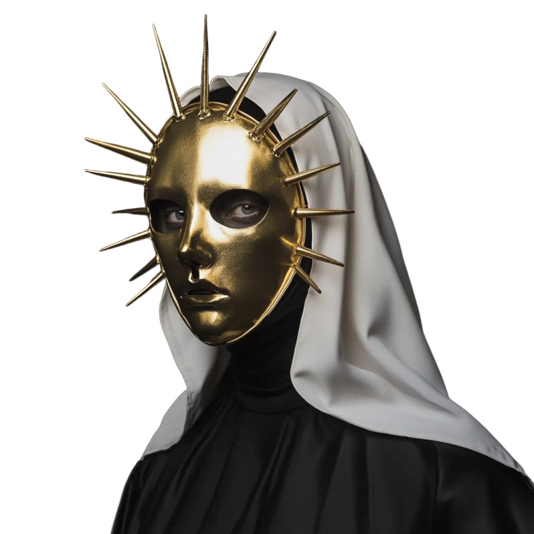 Golden Mask Nun Vinyl Car Decal Sticker – Waterproof & UV-Resistant 8"