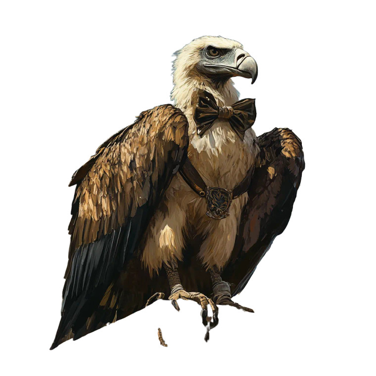 Fantasy Vulture Bow Tie Vinyl Car Decal Sticker – Waterproof & UV-Resistant 8"