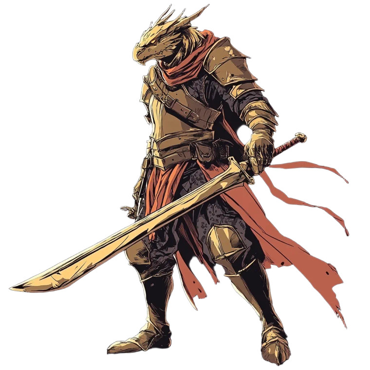 Brass Dragonborn Warrior V2 Vinyl Car Decal Sticker – Waterproof & UV-Resistant 8"
