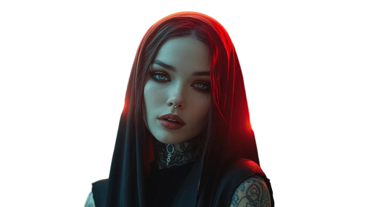 Emo Nun Vinyl Car Decal Sticker – Waterproof & UV-Resistant 8"