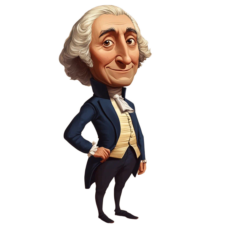 George Washington Cartoon Vinyl Car Decal Sticker – Waterproof & UV-Resistant 8"