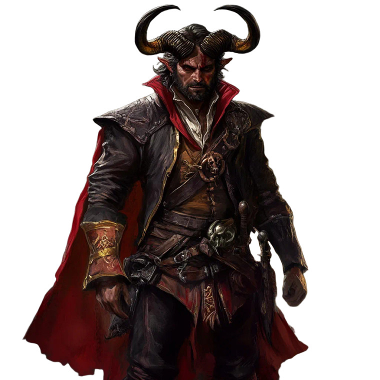 Tiefling Pirate Captain Vinyl Car Decal Sticker – Waterproof & UV-Resistant 8"