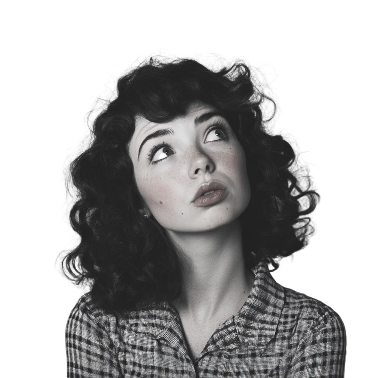 Annoyed Curly Woman Vinyl Car Decal Sticker – Waterproof & UV-Resistant 8"