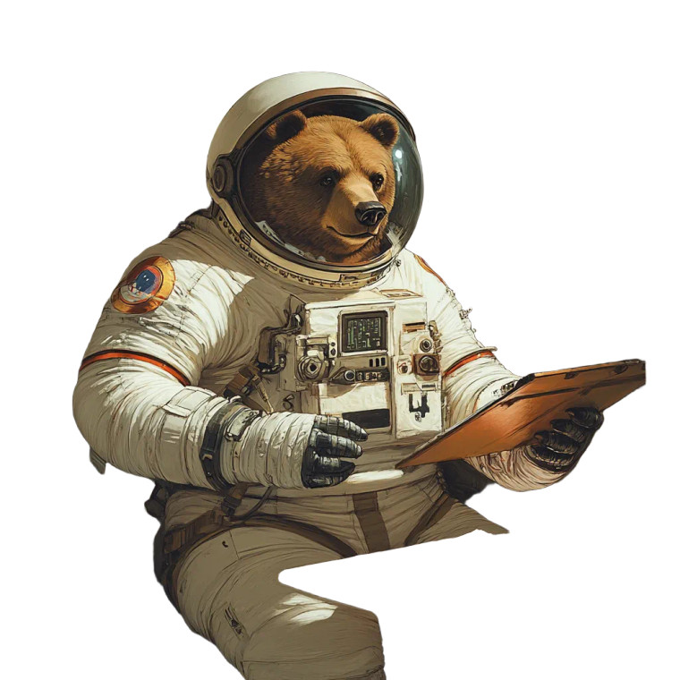 Astronaut Bear V4 Vinyl Car Decal Sticker – Waterproof & UV-Resistant 8"